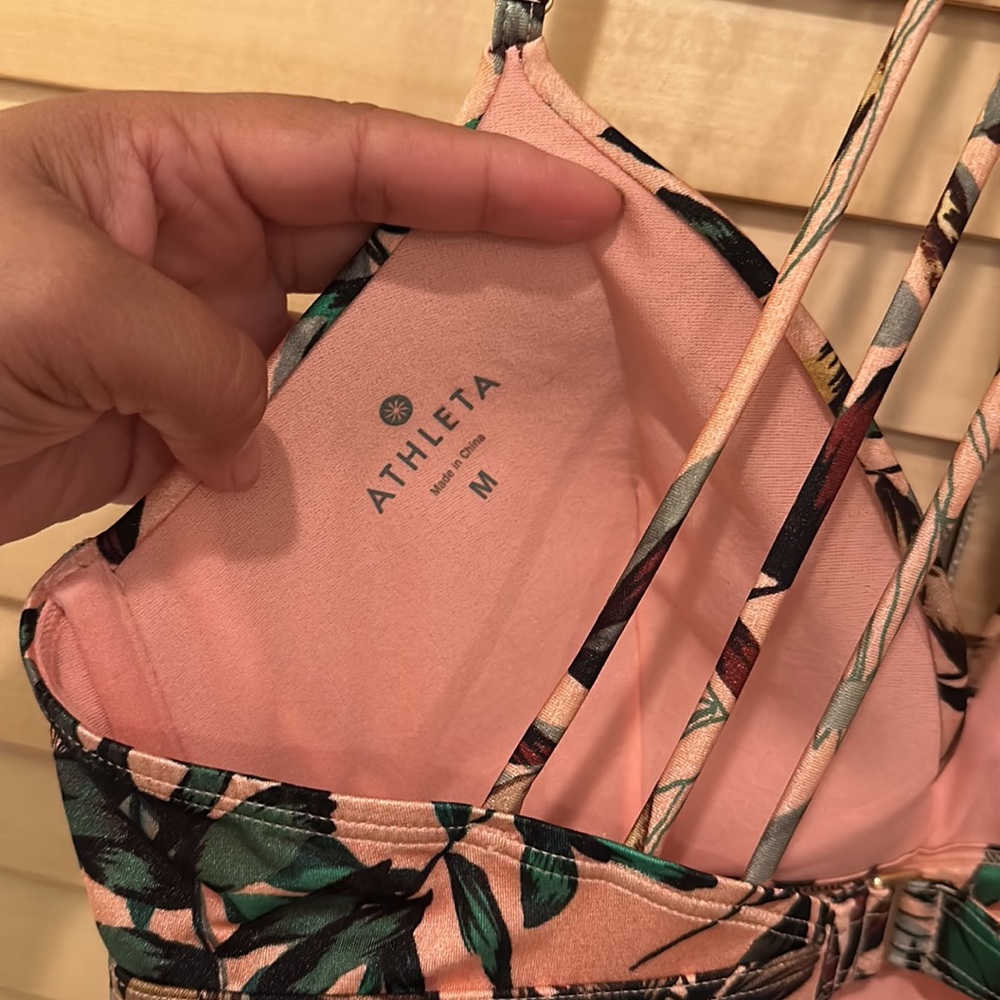 Athleta Aqualuxe Print Molded Tankini Bikini Top - Picture 7 of 8